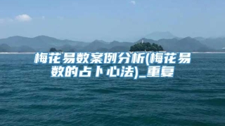 梅花易数案例分析(梅花易数的占卜心法)_重复