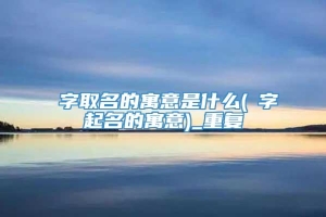 莀字取名的寓意是什么(鉊字起名的寓意)_重复