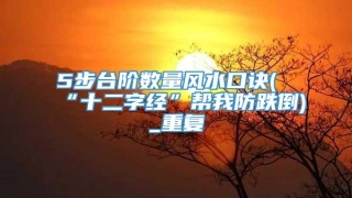 5步台阶数量风水口诀(“十二字经”帮我防跌倒)_重复