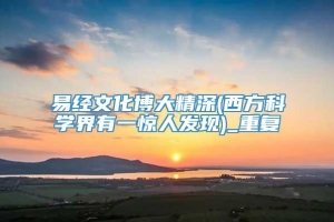 易经文化博大精深(西方科学界有一惊人发现)_重复