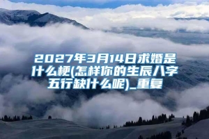 2027年3月14日求婚是什么梗(怎样你的生辰八字五行缺什么呢)_重复