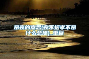 吊丧的意思(丧不报孝不吊什么意思)_重复
