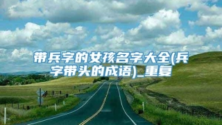 带兵字的女孩名字大全(兵字带头的成语)_重复