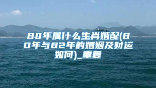80年属什么生肖婚配(80年与82年的婚姻及财运如何)_重复