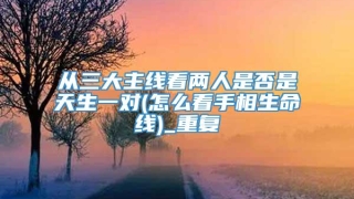 从三大主线看两人是否是天生一对(怎么看手相生命线)_重复