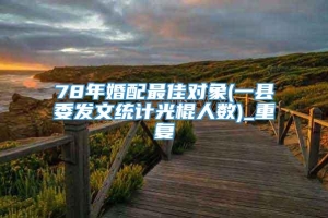 78年婚配最佳对象(一县委发文统计光棍人数)_重复