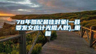 78年婚配最佳对象(一县委发文统计光棍人数)_重复