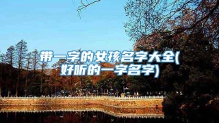 带一字的女孩名字大全(好听的一字名字)