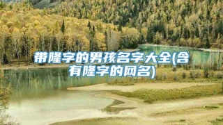 带隆字的男孩名字大全(含有隆字的网名)
