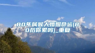 80年属猴人婚姻命运(80后你累吗)_重复