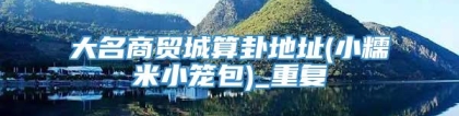 大名商贸城算卦地址(小糯米小笼包)_重复