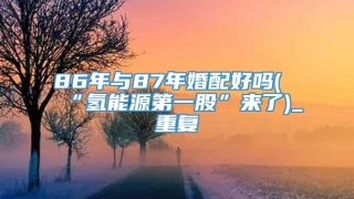 86年与87年婚配好吗(“氢能源第一股”来了)_重复