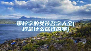 带柠字的女孩名字大全(柠是什么属性的字)