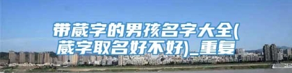 带葳字的男孩名字大全(葳字取名好不好)_重复