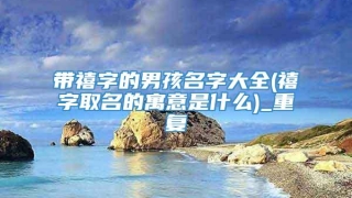 带禧字的男孩名字大全(禧字取名的寓意是什么)_重复