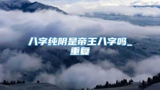 八字纯阴是帝王八字吗_重复