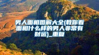 男人面相图解大全(教你看面相什么样的男人非常有财运)_重复