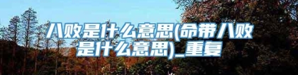 八败是什么意思(命带八败是什么意思)_重复