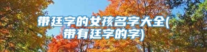 带廷字的女孩名字大全(带有廷字的字)
