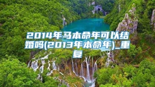 2014年马本命年可以结婚吗(2013年本命年)_重复
