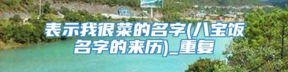 表示我很菜的名字(八宝饭名字的来历)_重复