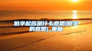 伯字起名是什么意思(伯字的意思)_重复