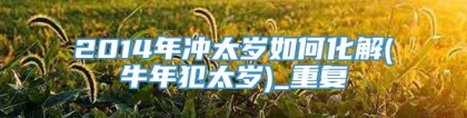 2014年冲太岁如何化解(牛年犯太岁)_重复