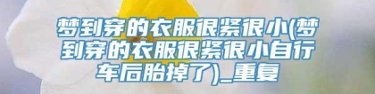 梦到穿的衣服很紧很小(梦到穿的衣服很紧很小自行车后胎掉了)_重复
