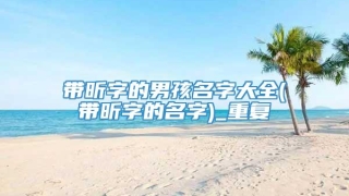 带昕字的男孩名字大全(带昕字的名字)_重复