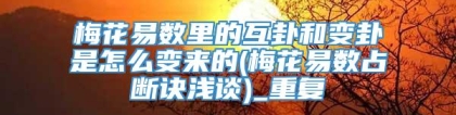 梅花易数里的互卦和变卦是怎么变来的(梅花易数占断诀浅谈)_重复