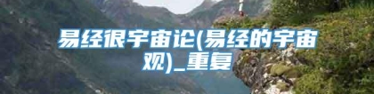 易经很宇宙论(易经的宇宙观)_重复