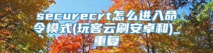 securecrt怎么进入命令模式(玩客云刷安卓和)_重复