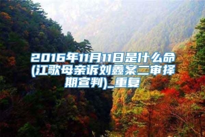 2016年11月11日是什么命(江歌母亲诉刘鑫案二审择期宣判)_重复