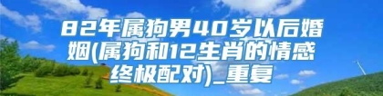 82年属狗男40岁以后婚姻(属狗和12生肖的情感终极配对)_重复