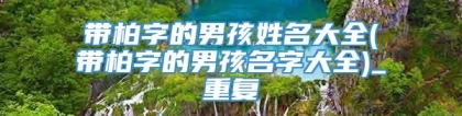 带柏字的男孩姓名大全(带柏字的男孩名字大全)_重复