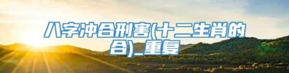 八字冲合刑害(十二生肖的合)_重复