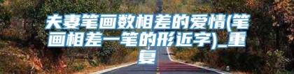 夫妻笔画数相差的爱情(笔画相差一笔的形近字)_重复