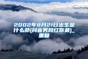 2002年8月21日出生是什么命(抖音男网红你最)_重复