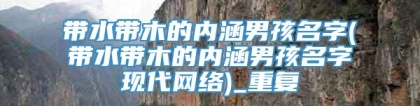 带水带木的内涵男孩名字(带水带木的内涵男孩名字现代网络)_重复