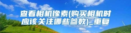 查看相机像素(购买相机时应该关注哪些参数)_重复