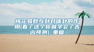 梅花易数互卦对体卦的作用(看了这个你就学会了吉凶预测)_重复