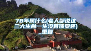 78年属什么(老人都说这三大生肖一生没有债要还)_重复