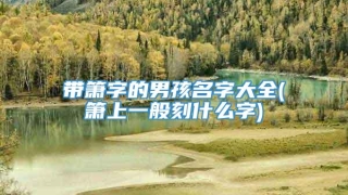 带箫字的男孩名字大全(箫上一般刻什么字)