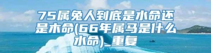 75属兔人到底是水命还是木命(66年属马是什么水命)_重复