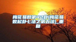 梅花易数第42卦(梅花易数起卦七法之第五法)_重复