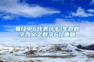 易经中6代表什么(生命数字含义之数字6)_重复