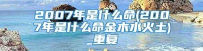 2007年是什么命(2007年是什么命金木水火土)_重复