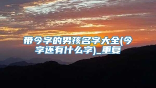 带今字的男孩名字大全(今字还有什么字)_重复