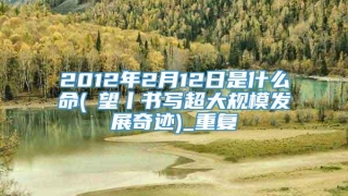 2012年2月12日是什么命(瞭望丨书写超大规模发展奇迹)_重复