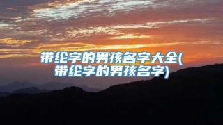 带纶字的男孩名字大全(带纶字的男孩名字)
